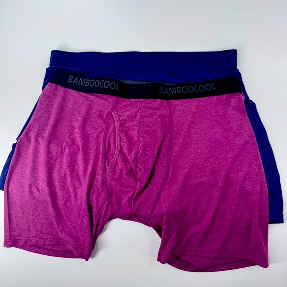 BAMBOO COOL 2 pair Men's Boxer Briefs - Navy and Pink - Picture 7 of 7